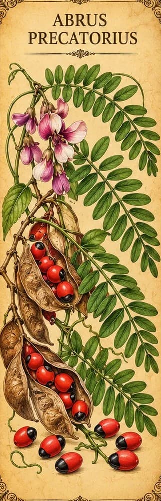 Botanical illustration of Abrus Precatorius