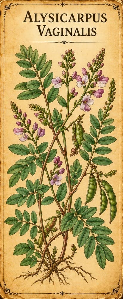 Botanical illustration of Alysicarpus Vaginalis