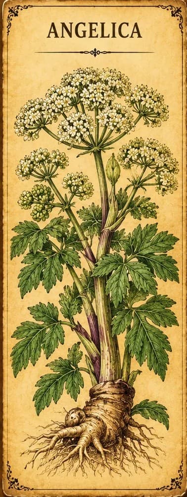 Botanical illustration of Angelica