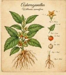 Botanical illustration of Ashwagandha