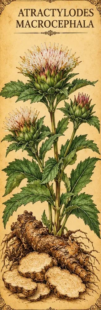 Botanical illustration of Atractylodes Macrocephala