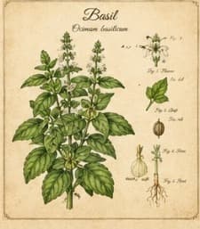 Botanical illustration of Basil
