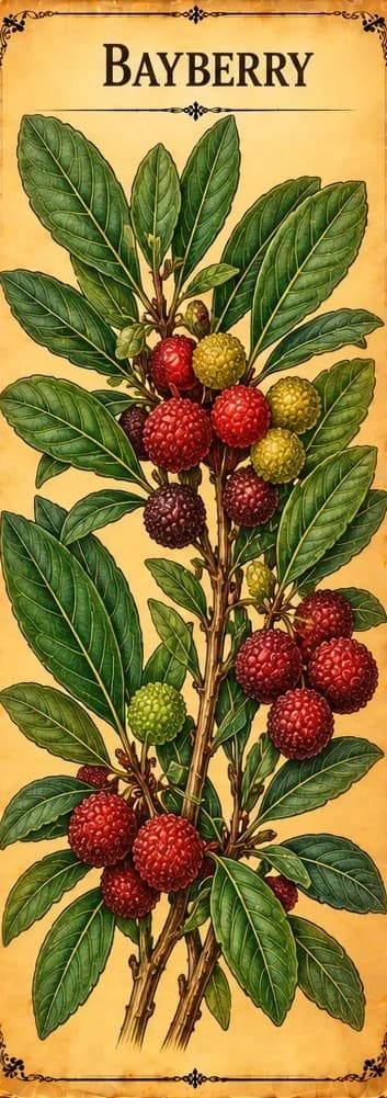 Botanical illustration of Bayberry