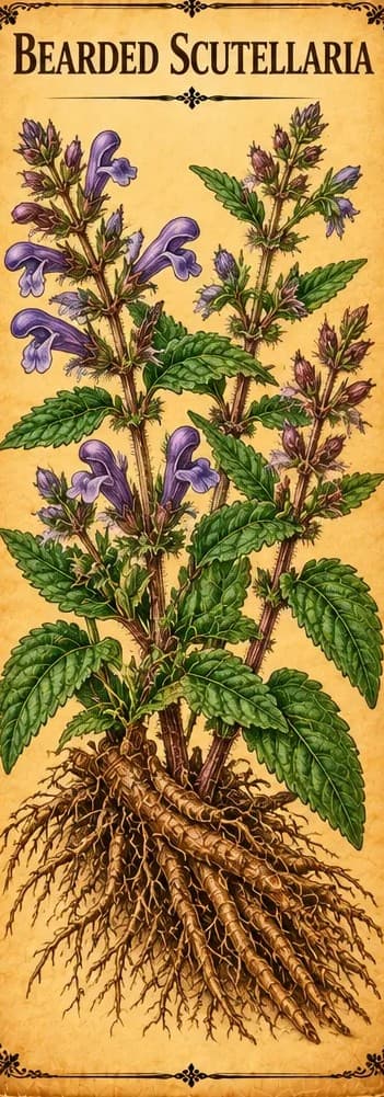 Botanical illustration of Bearded Scutellaria