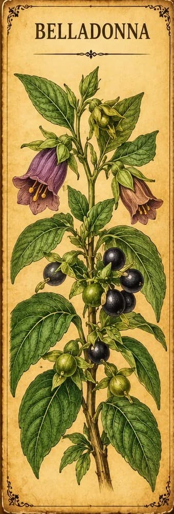 Botanical illustration of Belladonna
