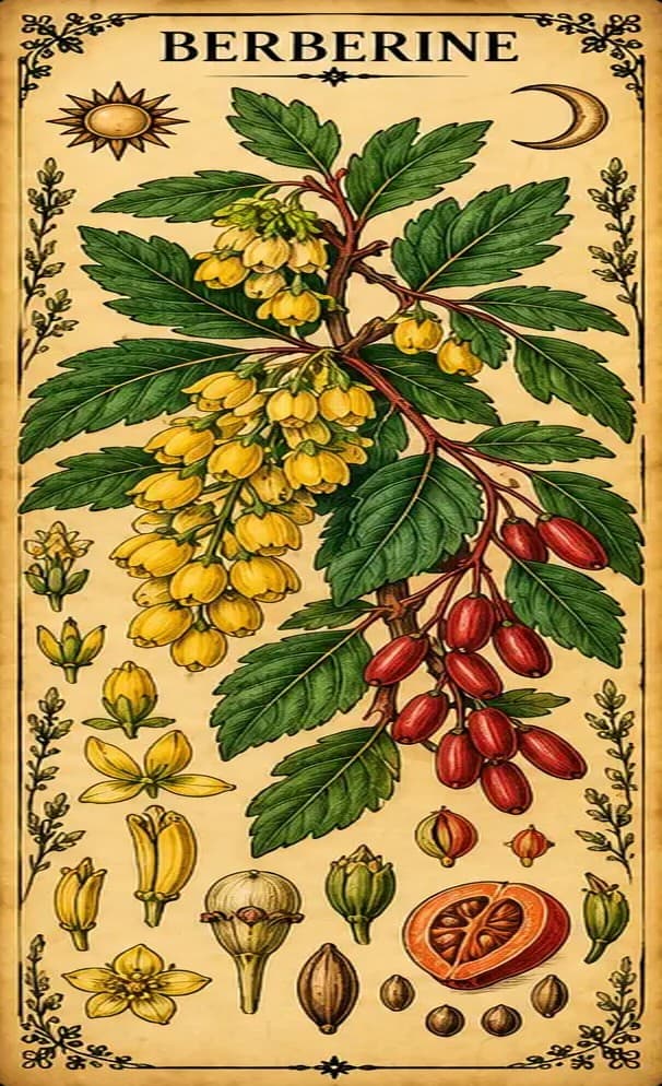 Botanical illustration of Berberine