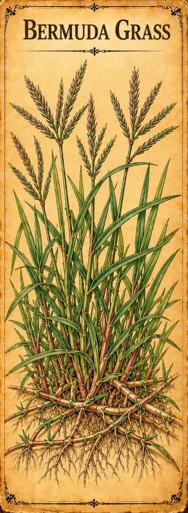 Botanical illustration of Bermuda Grass