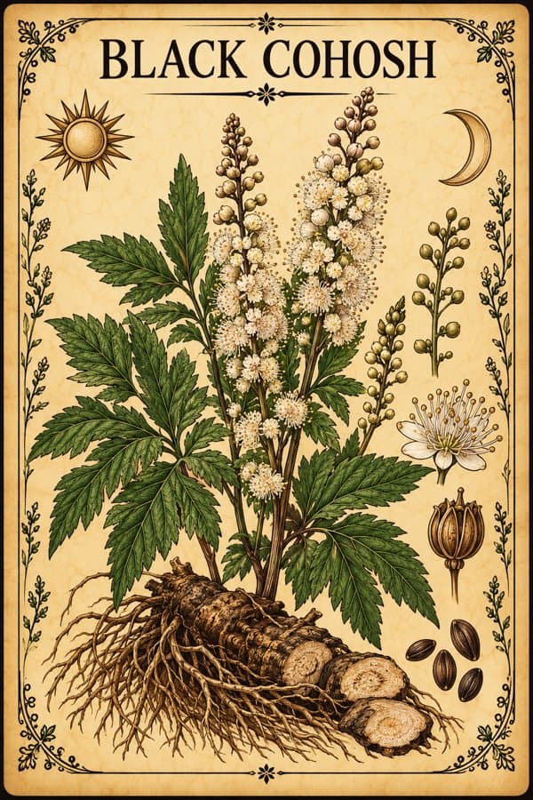 Botanical illustration of Black Cohosh