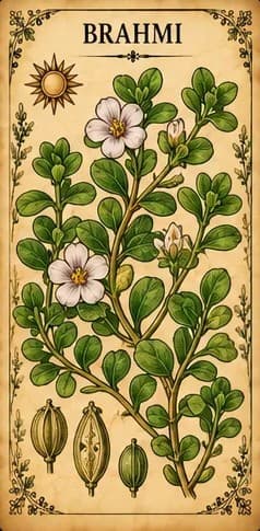 Botanical illustration of Brahmi