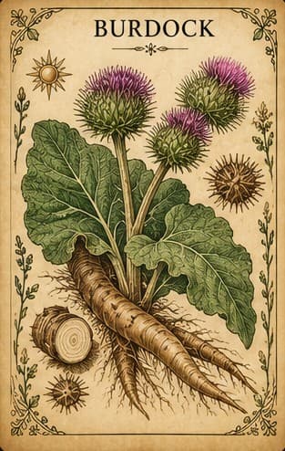 Botanical illustration of Burdock