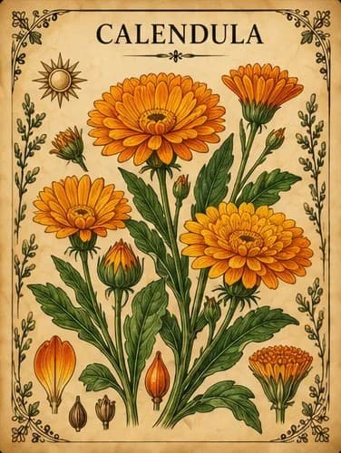 Botanical illustration of Calendula