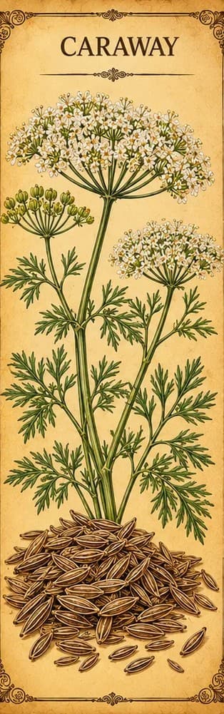 Botanical illustration of Caraway