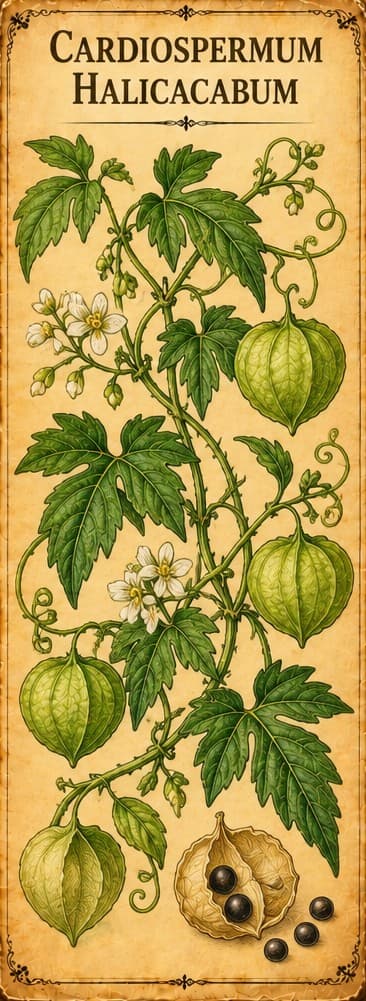Botanical illustration of Cardiospermum Halicacabum