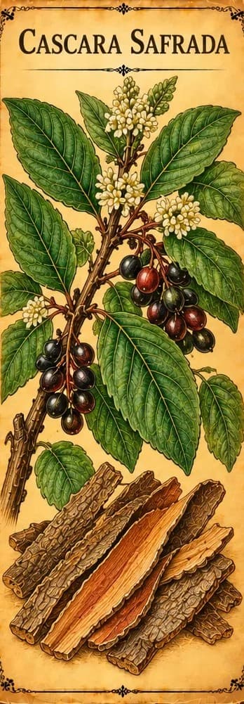 Botanical illustration of Cascara Sagrada