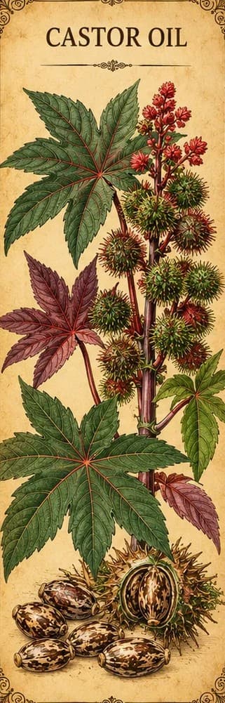 Botanical illustration of Castor Oil
