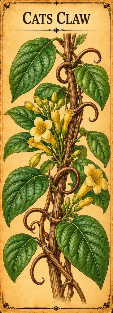 Botanical illustration of Cat's Claw