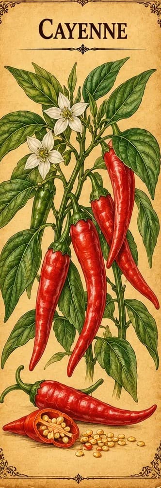 Botanical illustration of Cayenne