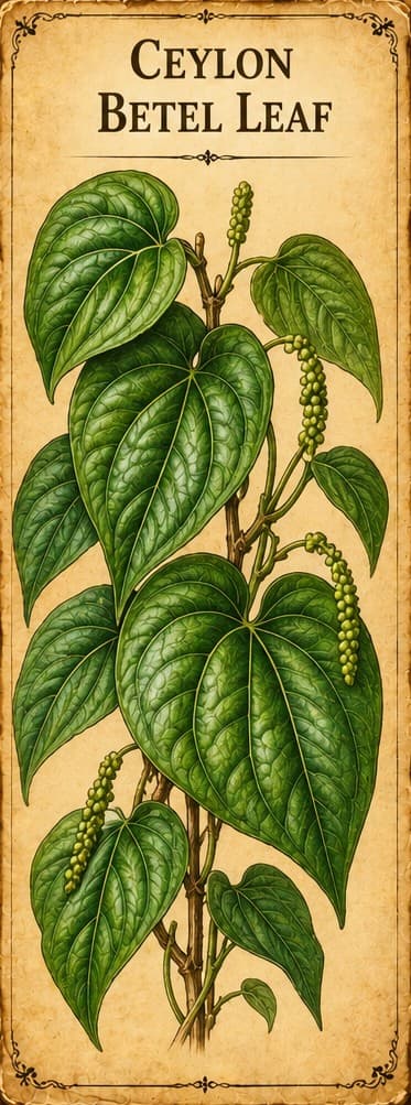 Botanical illustration of Ceylon Betel Leaf
