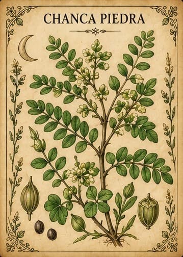 Botanical illustration of Chanca Piedra