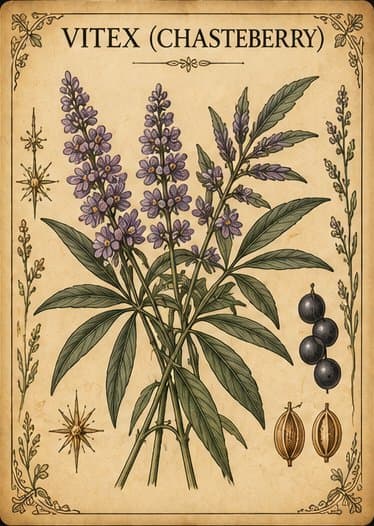 Botanical illustration of Chasteberry