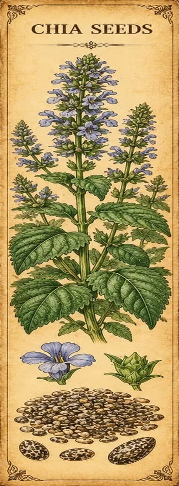 Botanical illustration of Chia Seeds