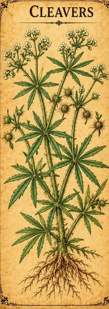 Botanical illustration of Cleavers