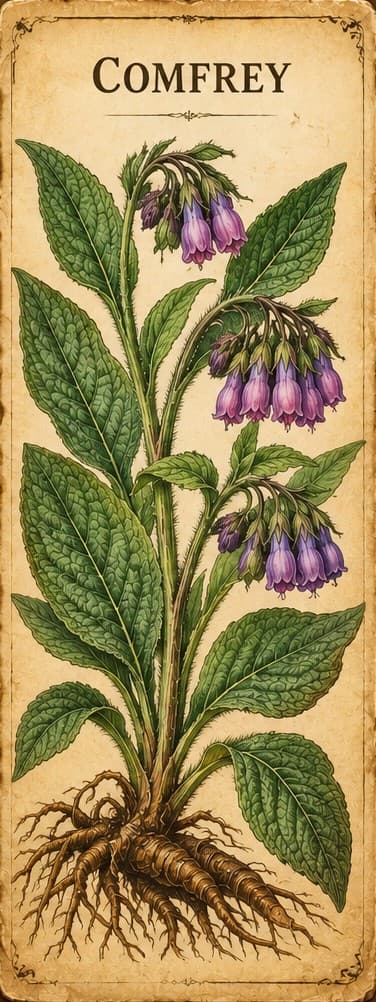 Botanical illustration of Comfrey
