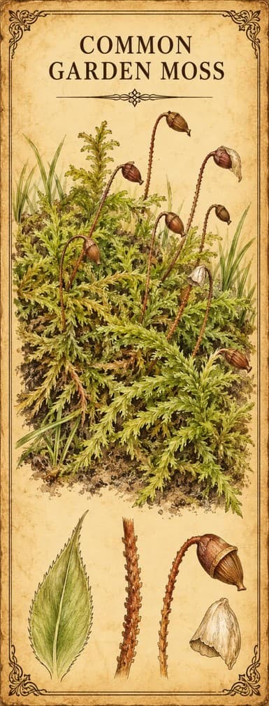 Botanical illustration of Common Garden Moss