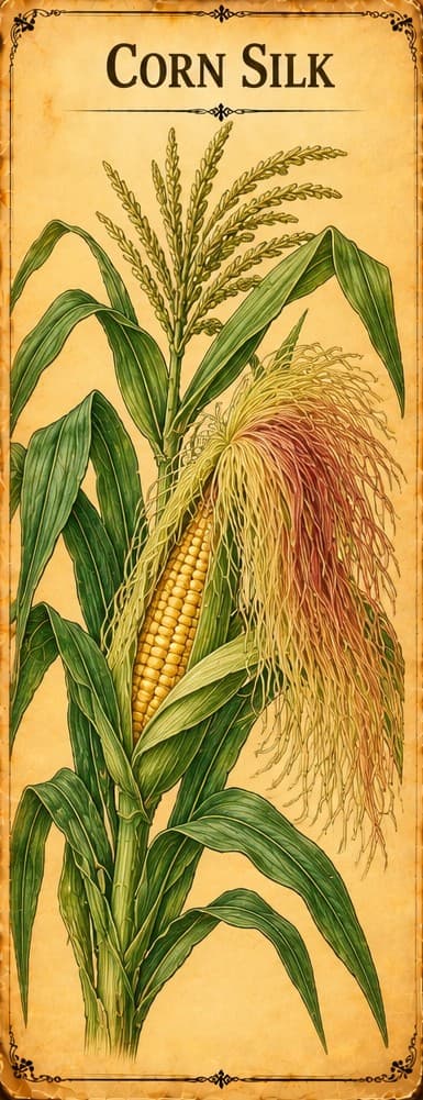 Botanical illustration of Corn Silk