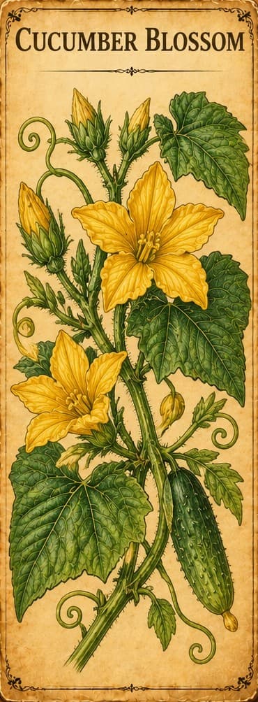 Botanical illustration of Cucumber Blossom