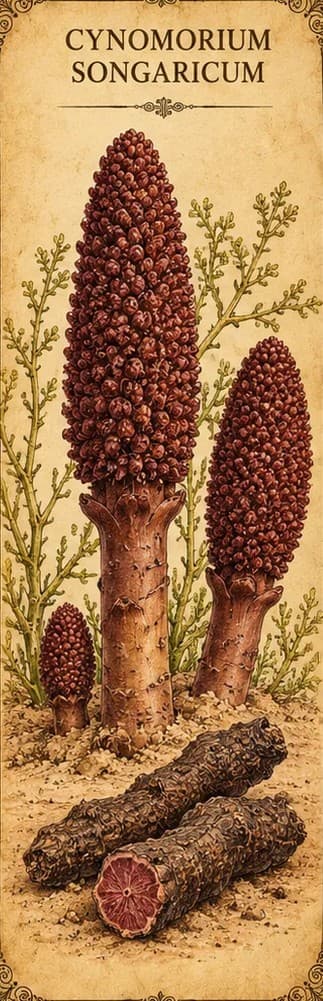 Botanical illustration of Cynomorium Songaricum