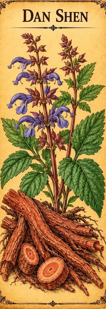 Botanical illustration of Dan Shen