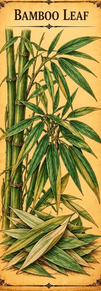 Botanical illustration of Bamboo Leaf
