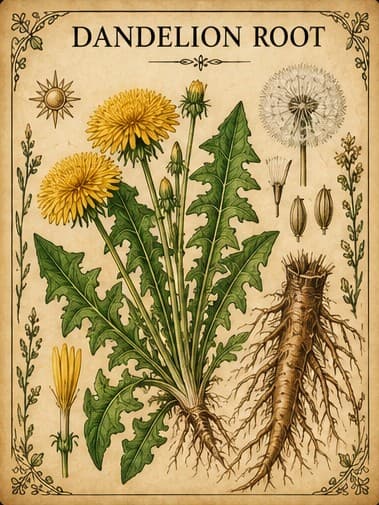 Botanical illustration of Dandelion