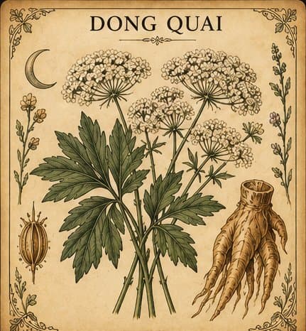 Botanical illustration of Dong Quai