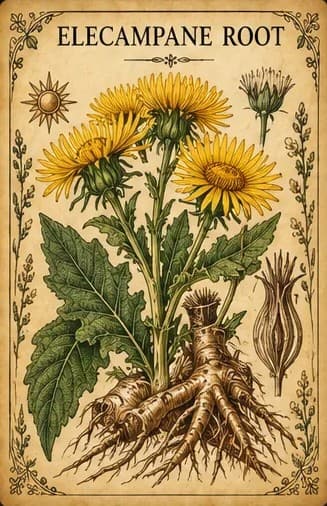 Botanical illustration of Elecampane