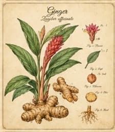 Botanical illustration of Ginger