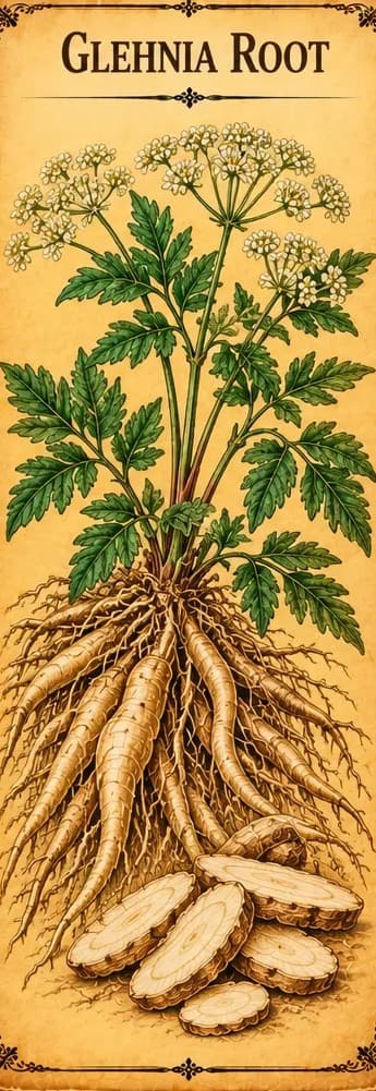 Botanical illustration of Glehnia Root