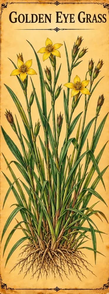 Botanical illustration of Golden Eye Grass