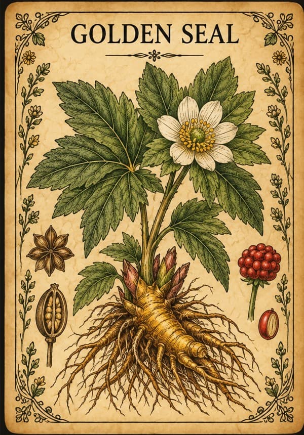Botanical illustration of Goldenseal