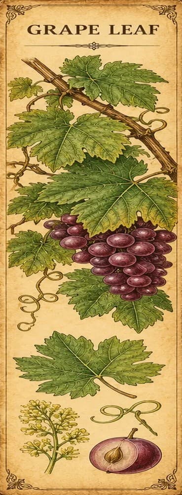 Botanical illustration of Grape Leaf