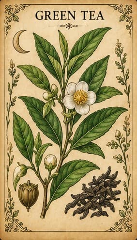 Botanical illustration of Green Tea