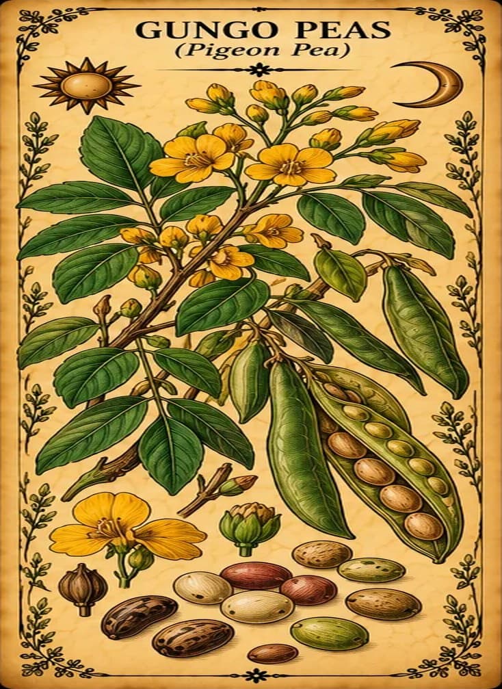 Botanical illustration of Gungo Peas