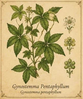 Botanical illustration of Gynostemma