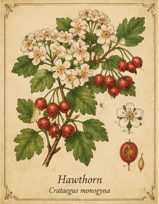 Botanical illustration of Hawthorn