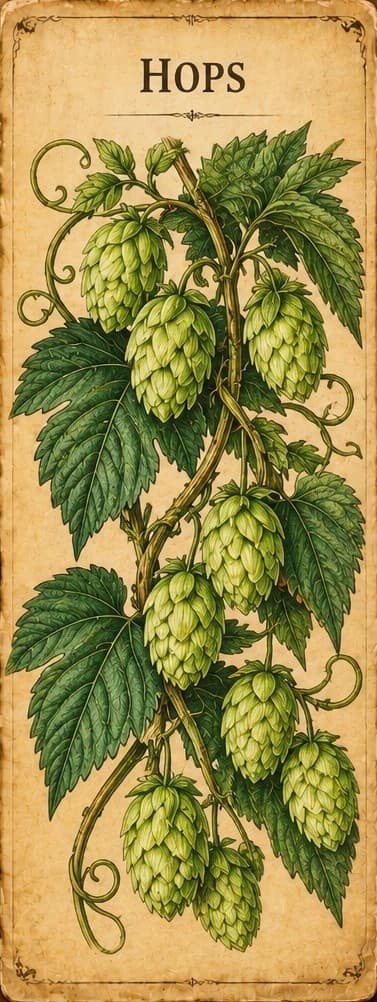 Botanical illustration of Hops