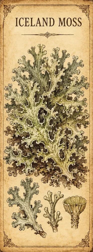 Botanical illustration of Iceland Moss