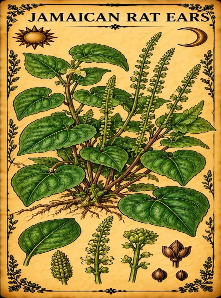 Botanical illustration of Jamaican Rat Ears