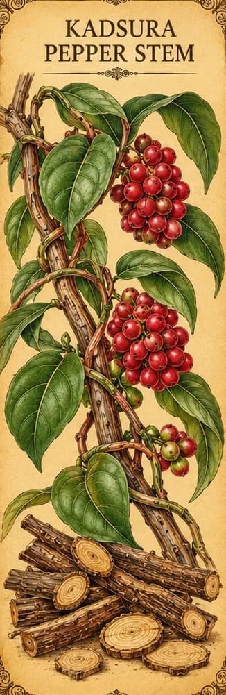 Botanical illustration of Kadsura Pepper Stem