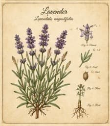 Botanical illustration of Lavender